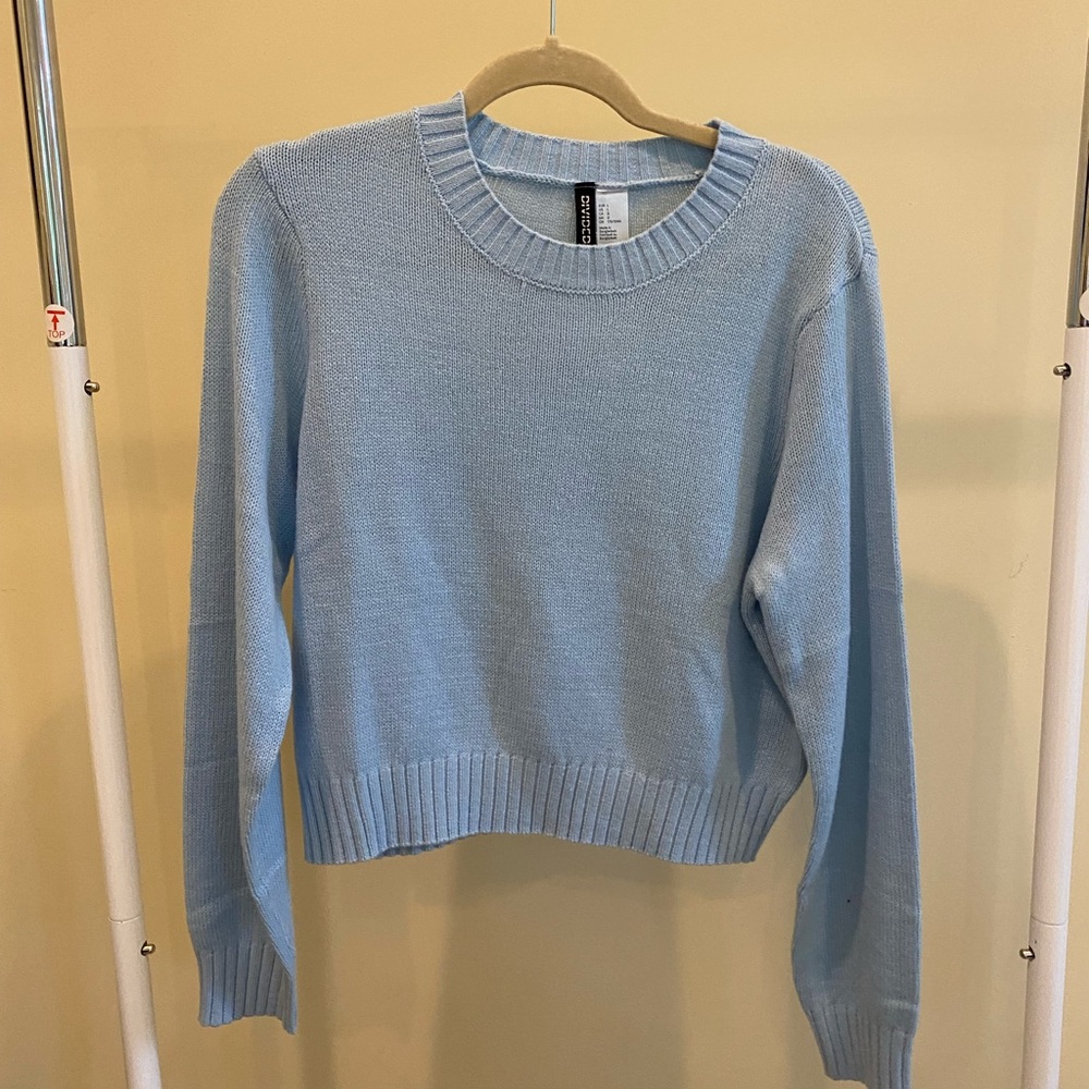 Light Blue Sweater Large Cropped